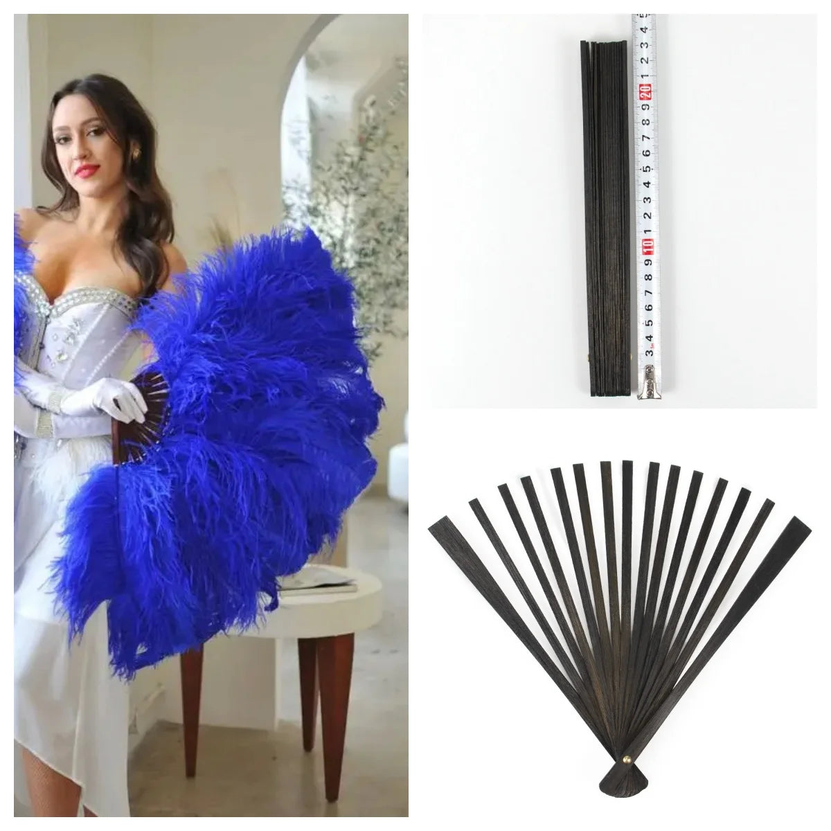9IN  Bamboo Folding Fan Skeleton (15-Bone)