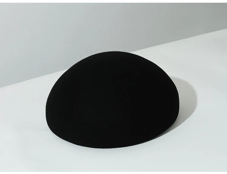 Wool Felt Pillbox Hat — 56–58 cm
