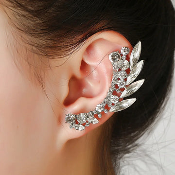 Crystal Leaf Clip-On Ear Cuff