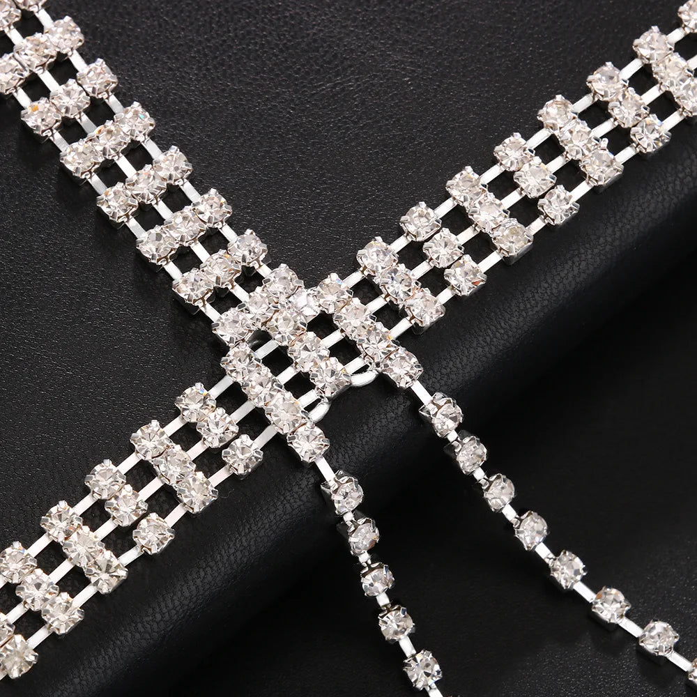 Rhinestone Hand Chain Bracelet