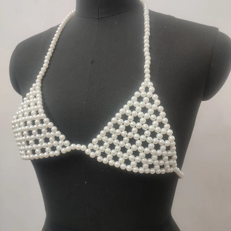Woven Mesh Costume Bra Chain