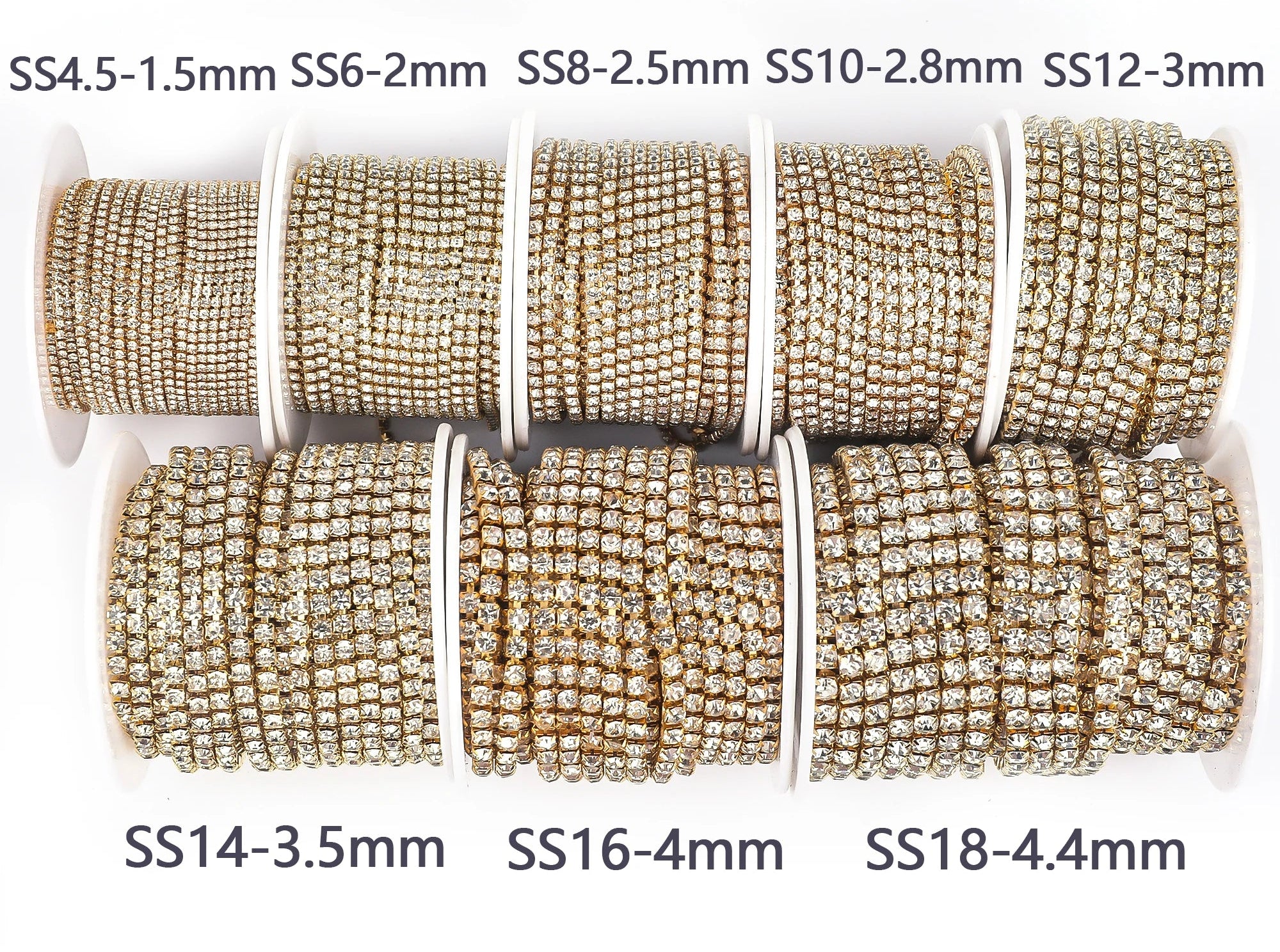 The Stardust Sparkle Cascade – Premium AAAA Glass Crystal Dense Rhinestone Cup Chain Trim