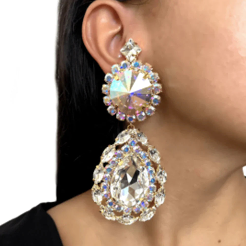 Exaggerated Statement Rhinestone Necklace Set