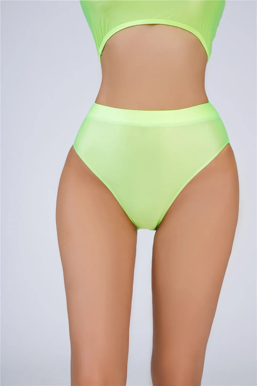 High-Waist Oil Glossy Sheer G-String Thong Satin Smooth Seamless Briefs