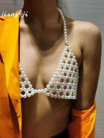 Woven Mesh Costume Bra Chain