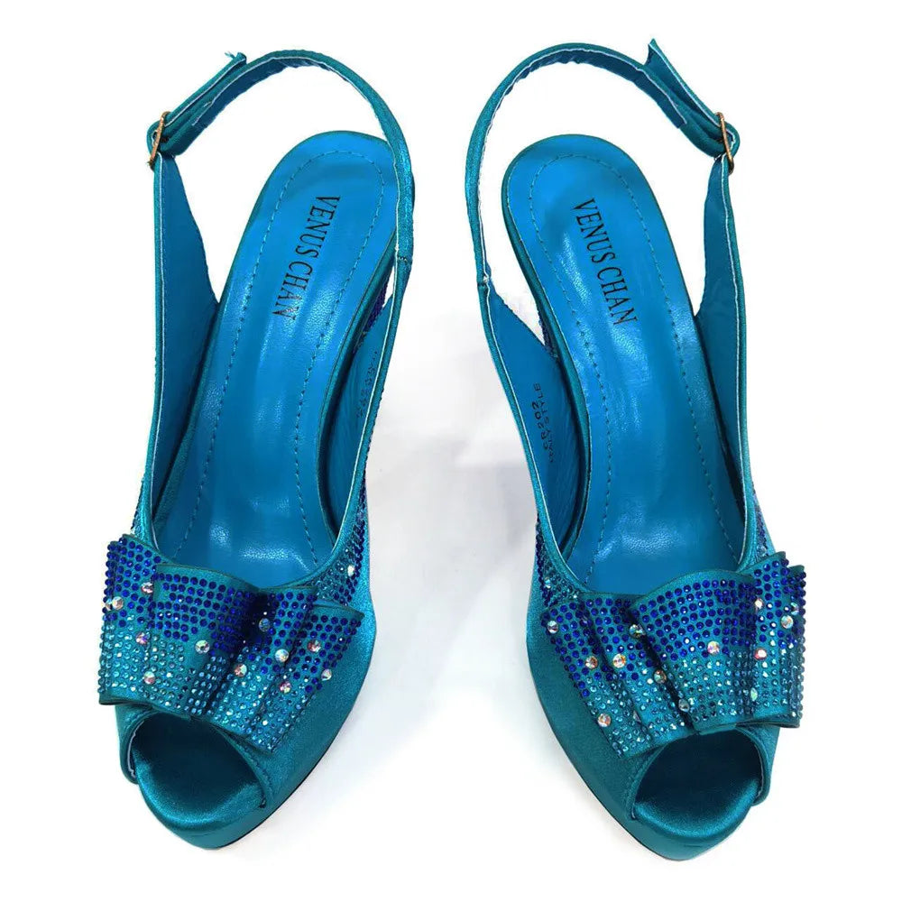 Butterfly Crystal Shoes Matching Bag Set