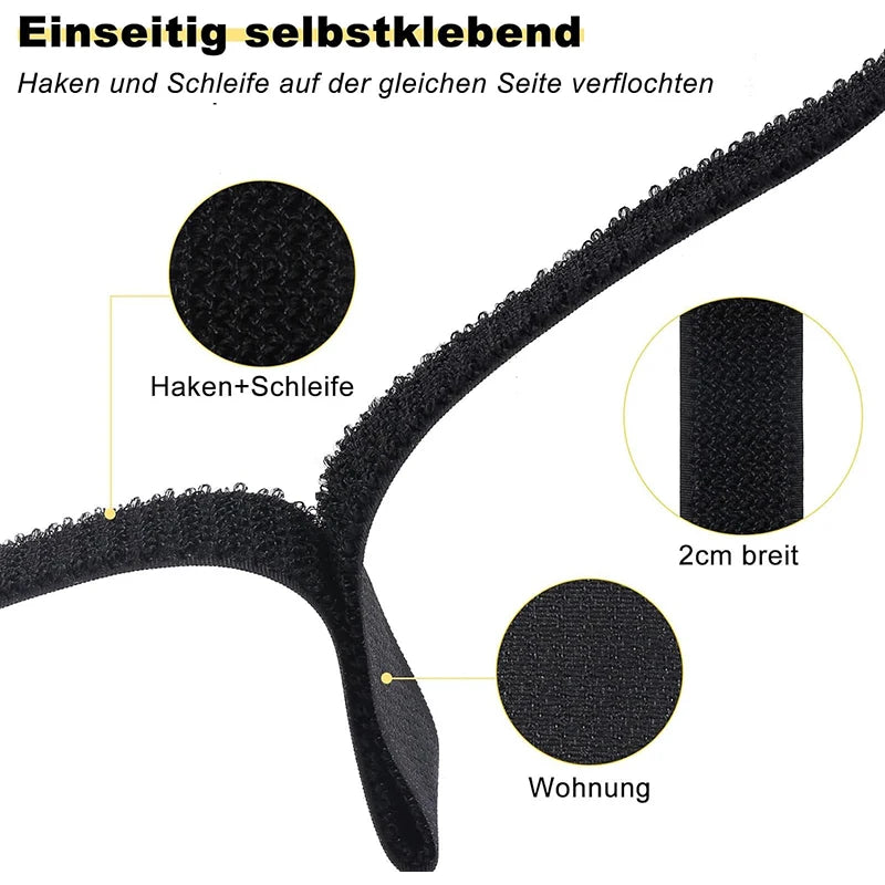 Reusable Hook-and-Loop Fastener Tape — 5 m & 20 Buckles