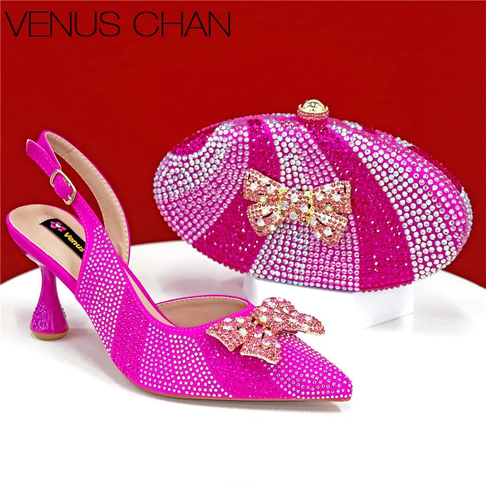 Italian Design Women's High Heels And Exquisite Clutch Bags
