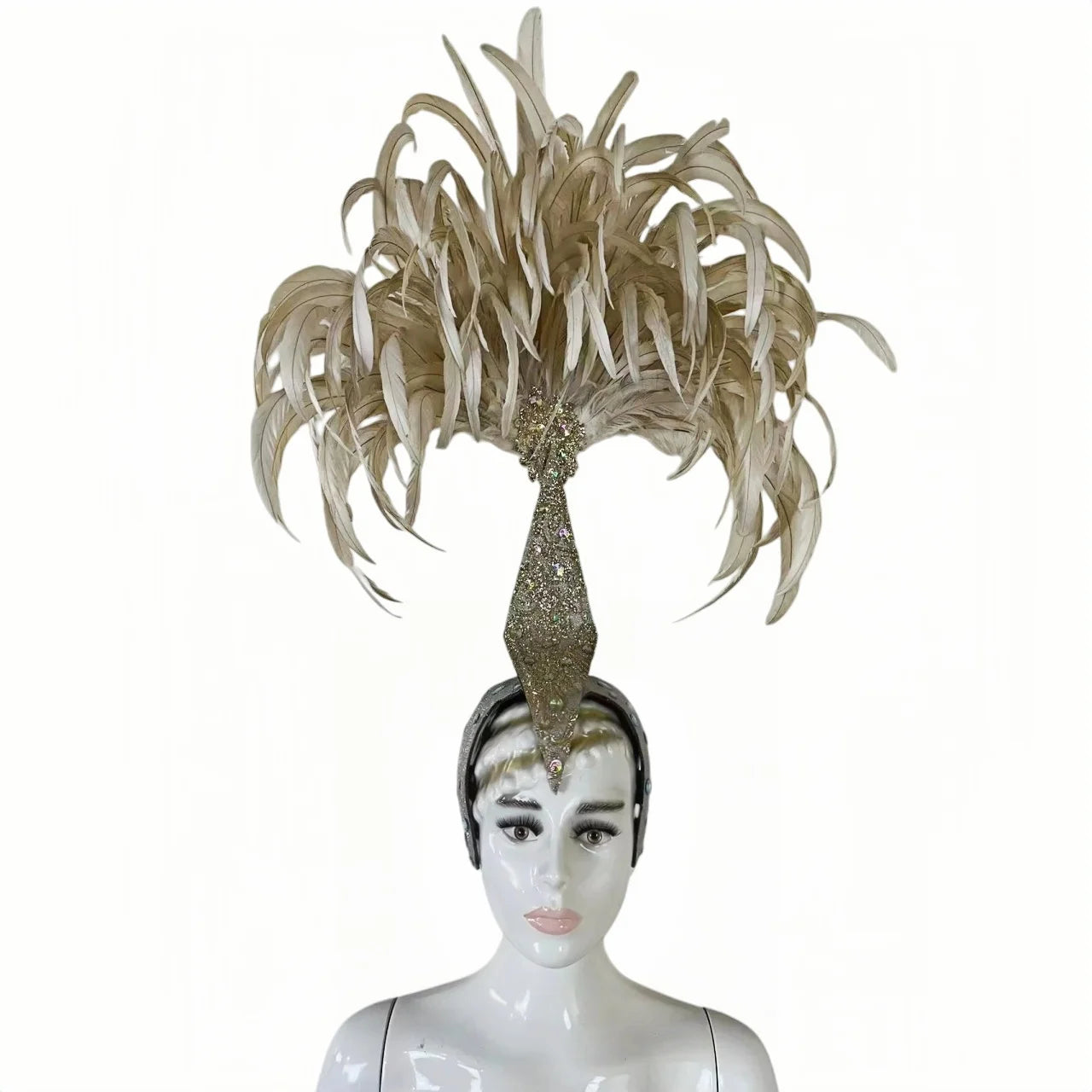 The Stardust Dionysia – Off-White Feather Carnival & Masque Ball Headdress