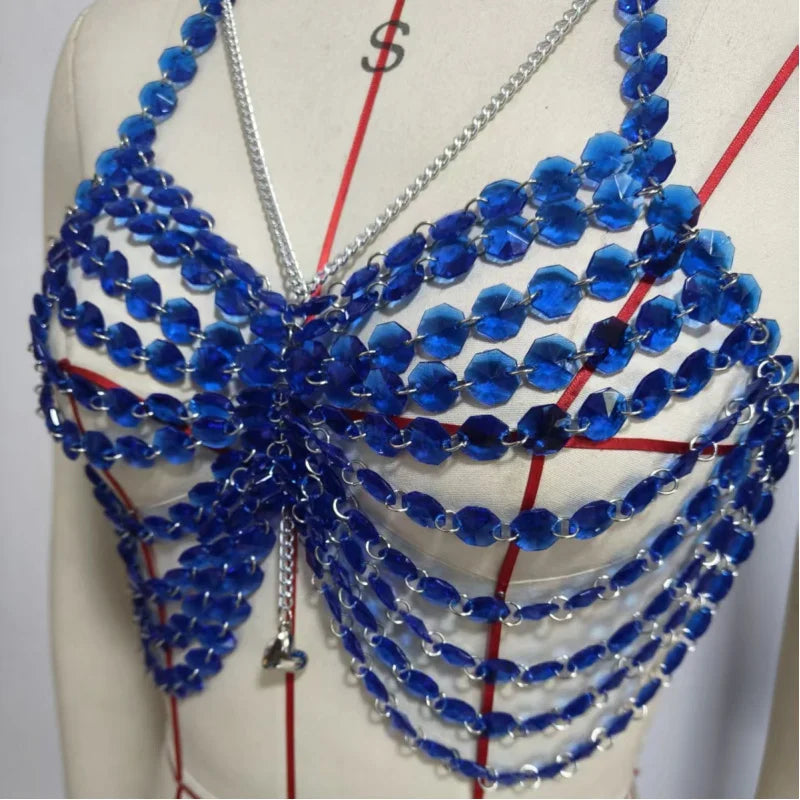 Acrylic Beaded Bra Chain Vest