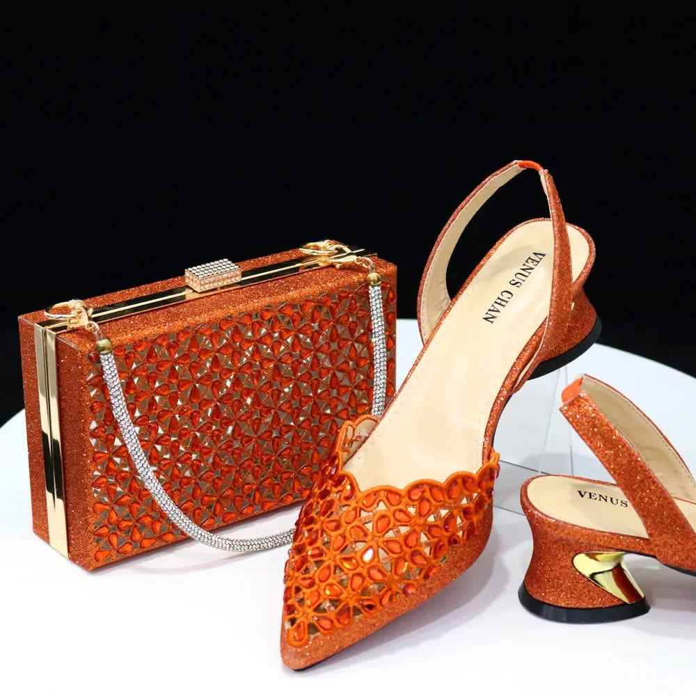New Low Heel Pointed-Toe Shoes and Bags Set