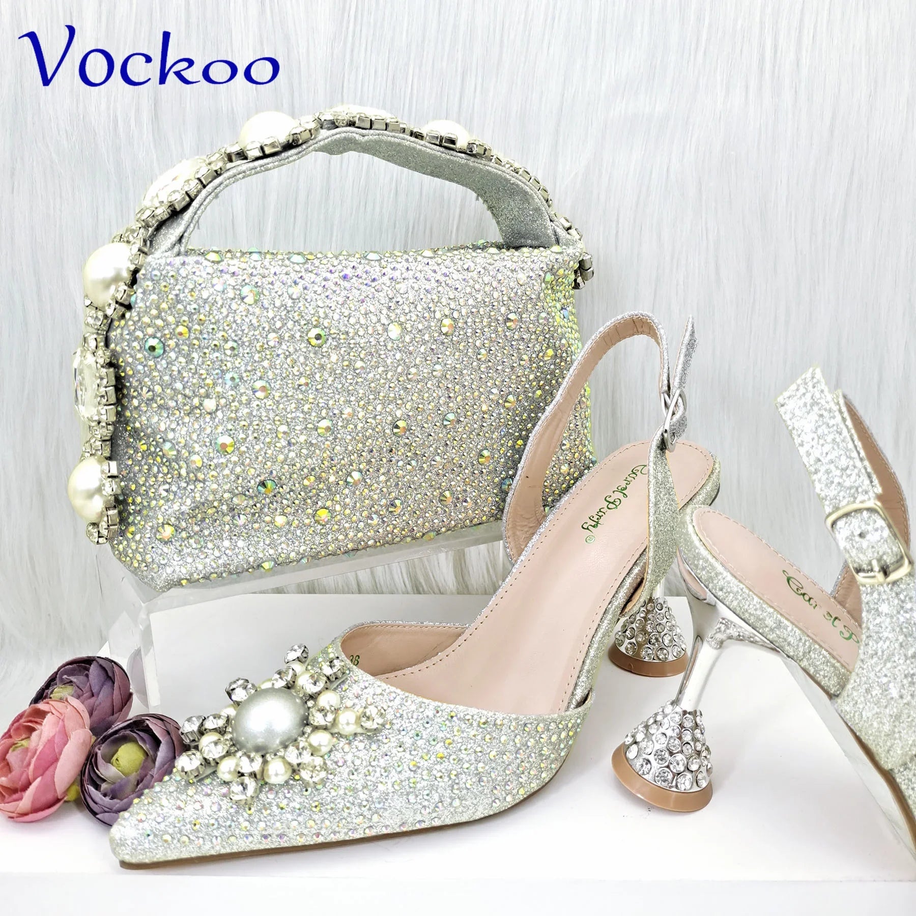Crystal Shoes and Bag Set