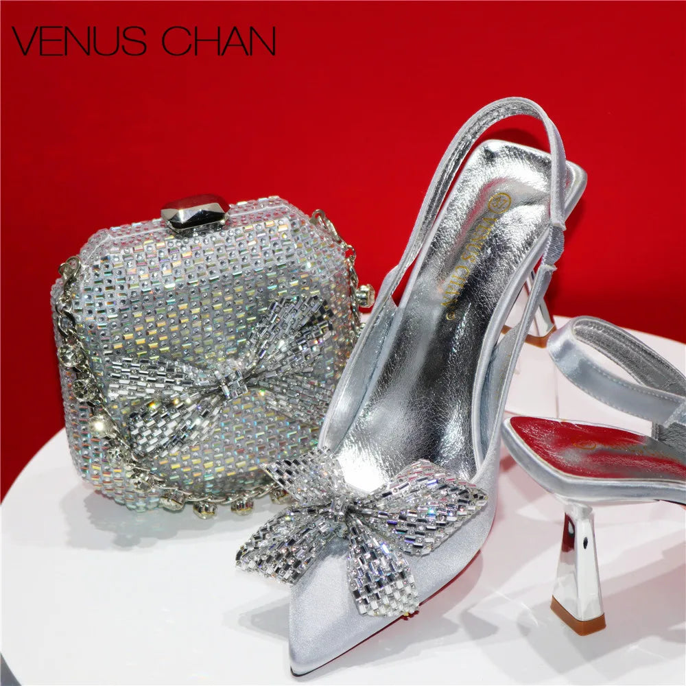 Excellent Italian Hollow Design Shoes & Matching Bag Set