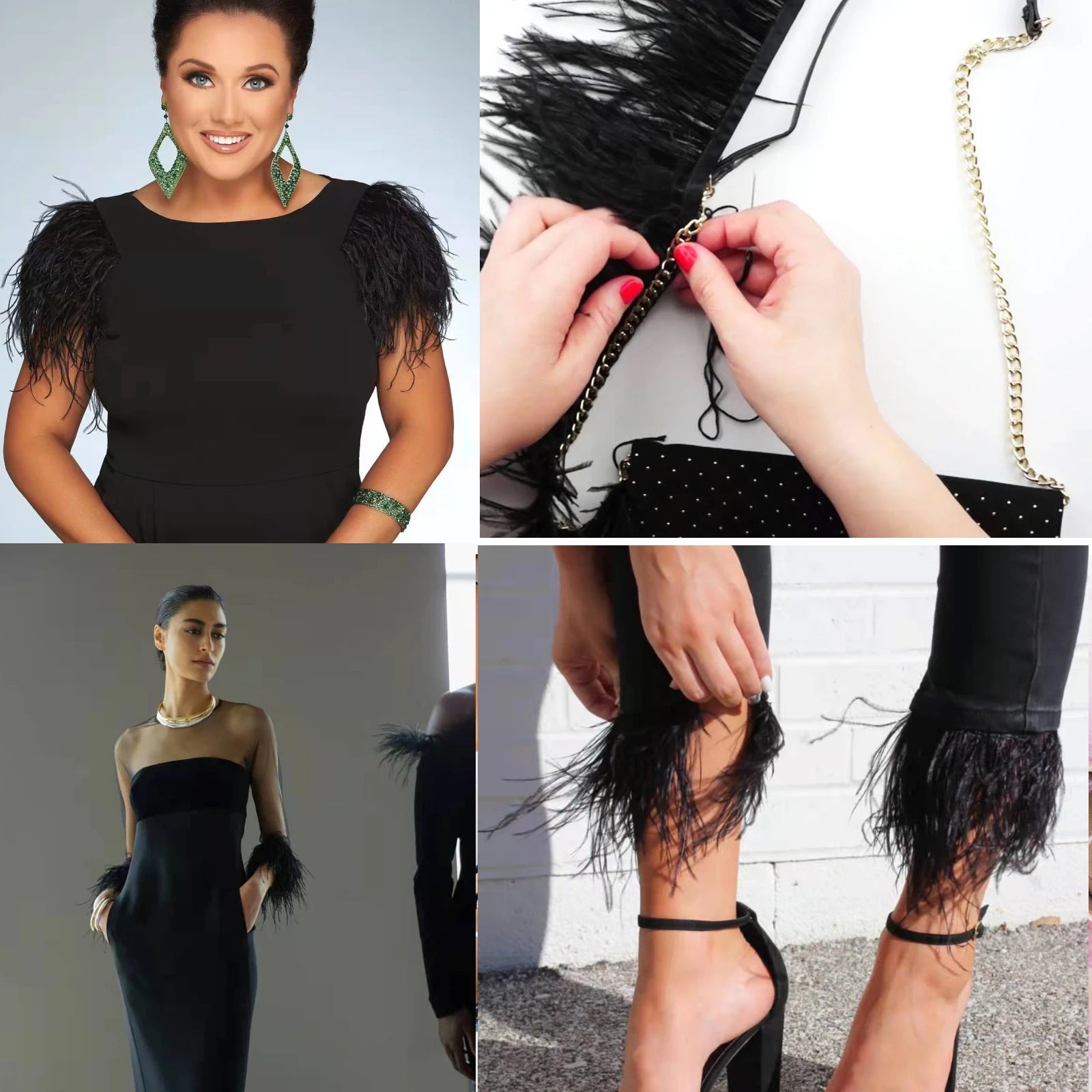 Natural Ostrich Feather Trim & Fringe