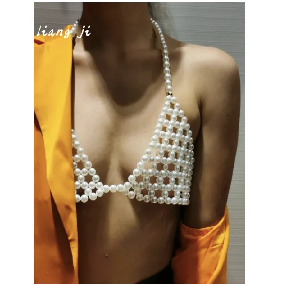 Woven Mesh Costume Bra Chain