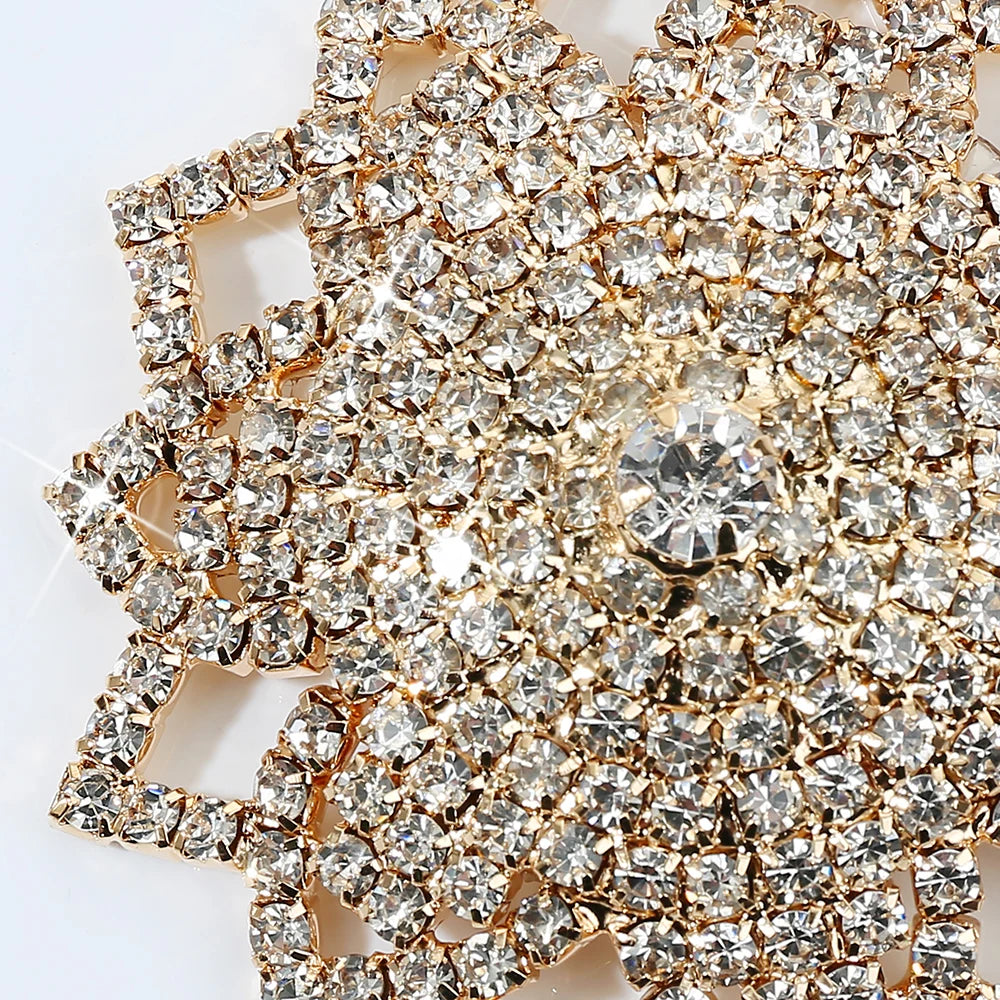 Sparkly Rhinestone Ornate Starburst Reusable Nipple Pasties Self-Adhesive Breast Covers