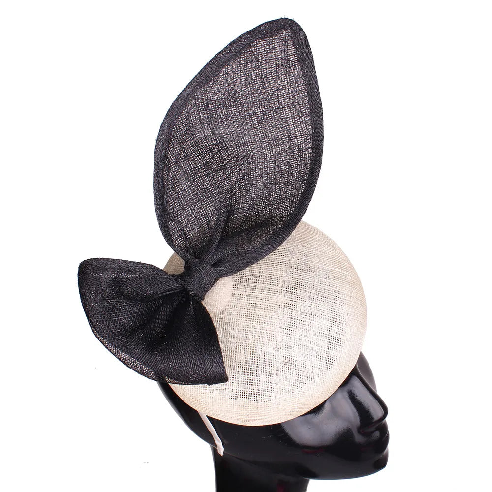 25cm 4-Layer Sinamay Bow Fascinator Headband Kentucky Derby Tea Party Pillbox Hat