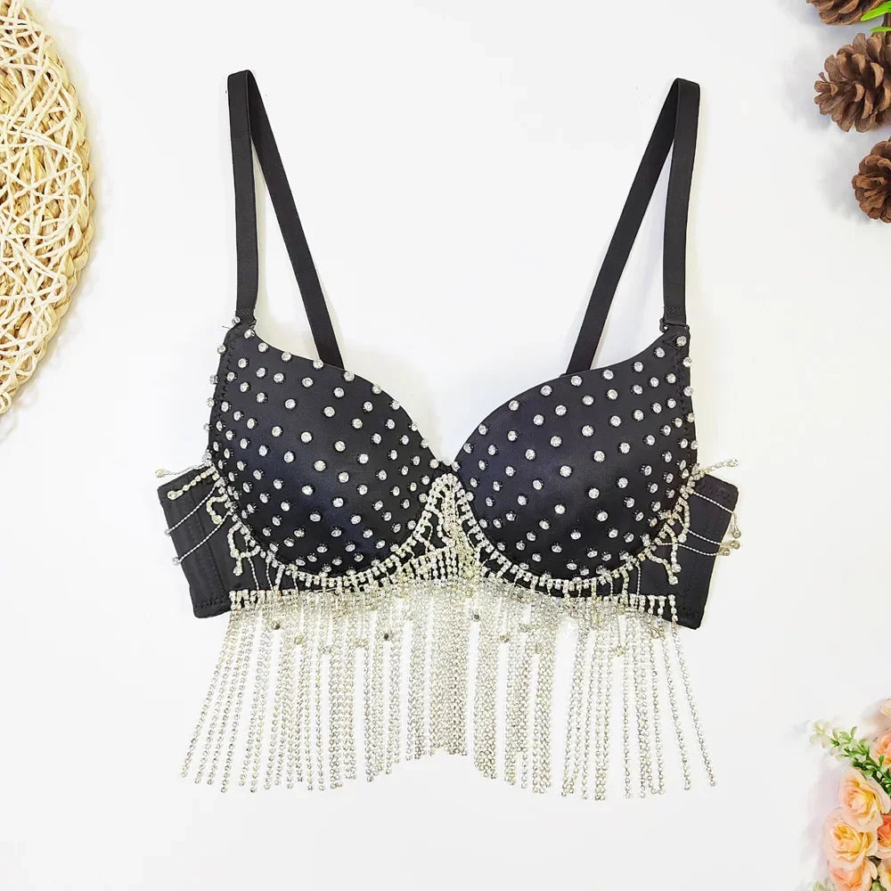 Fringe Corset Top Stage Performance Push-Up Bustier