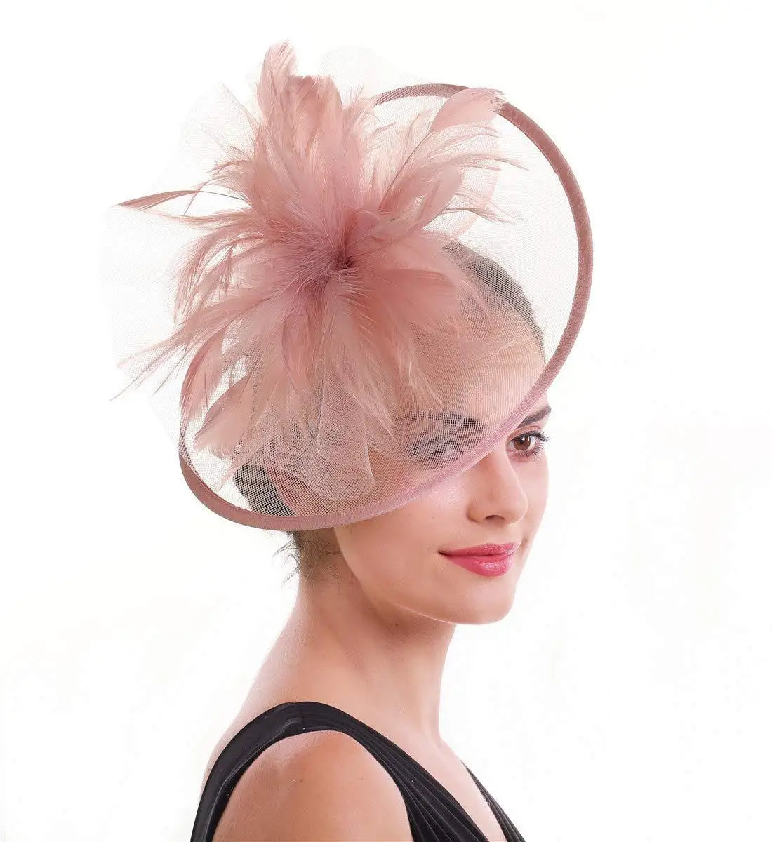 Feather Flower Mesh Fascinator Headpiece