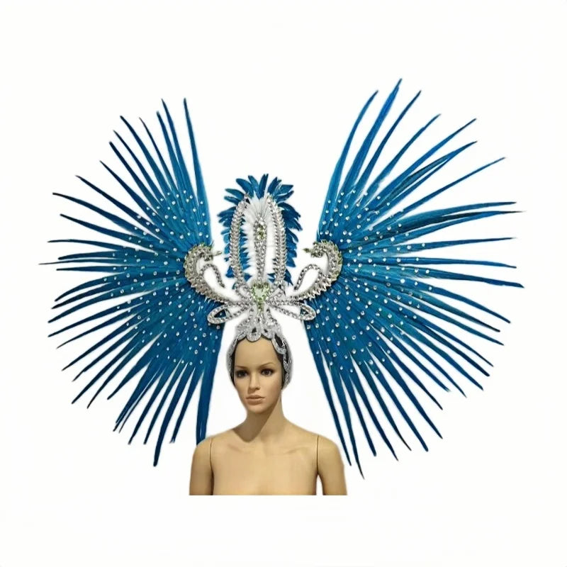 The Stardust Tropicana Samba Crown – Feather & Rhinestone Stage Headdress