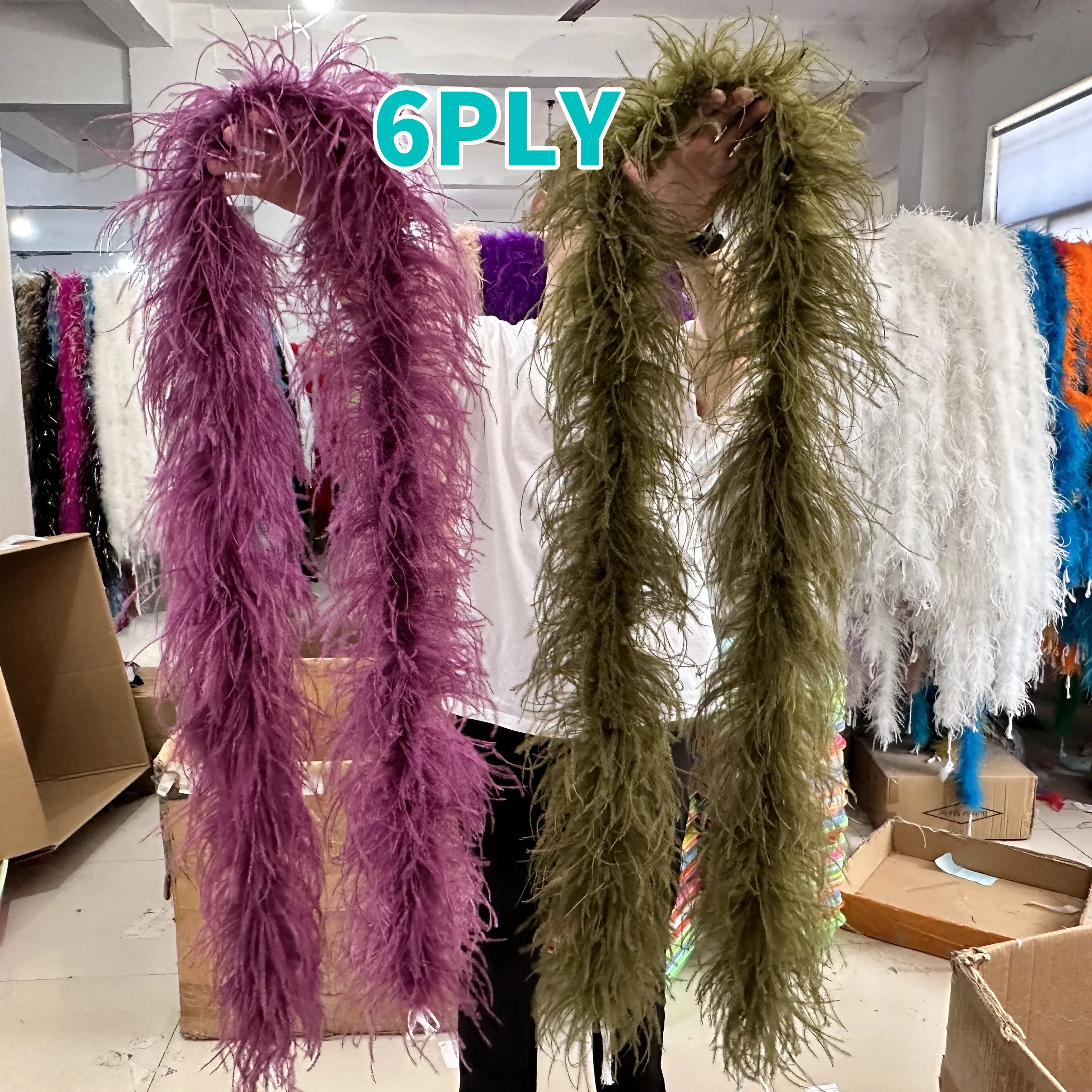 Multi-Ply Ostrich Feather Scarf Boa (2 Meters)