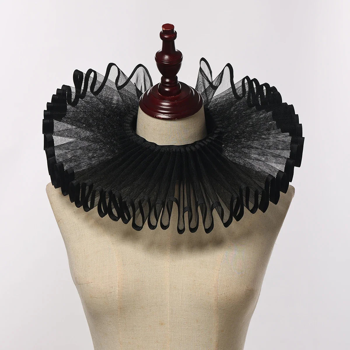 Vintage Renaissance Pleated Mesh Neck Ruff Gothic Clown Collar Choker Costume Accessory