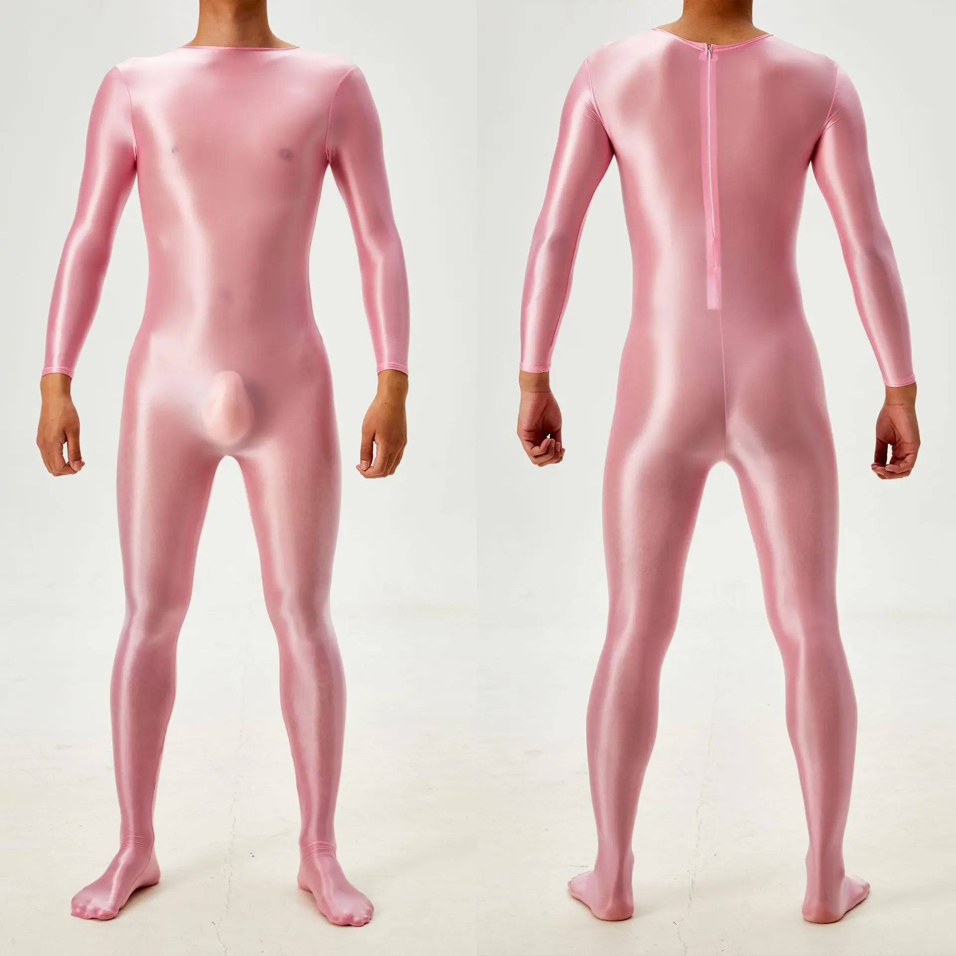 Sexy Candy Color Oil Glossy Shiny Shapping Bodysuit Stain Smooth Sheer See Through Sexy Tights Elastic Fitness Leotard