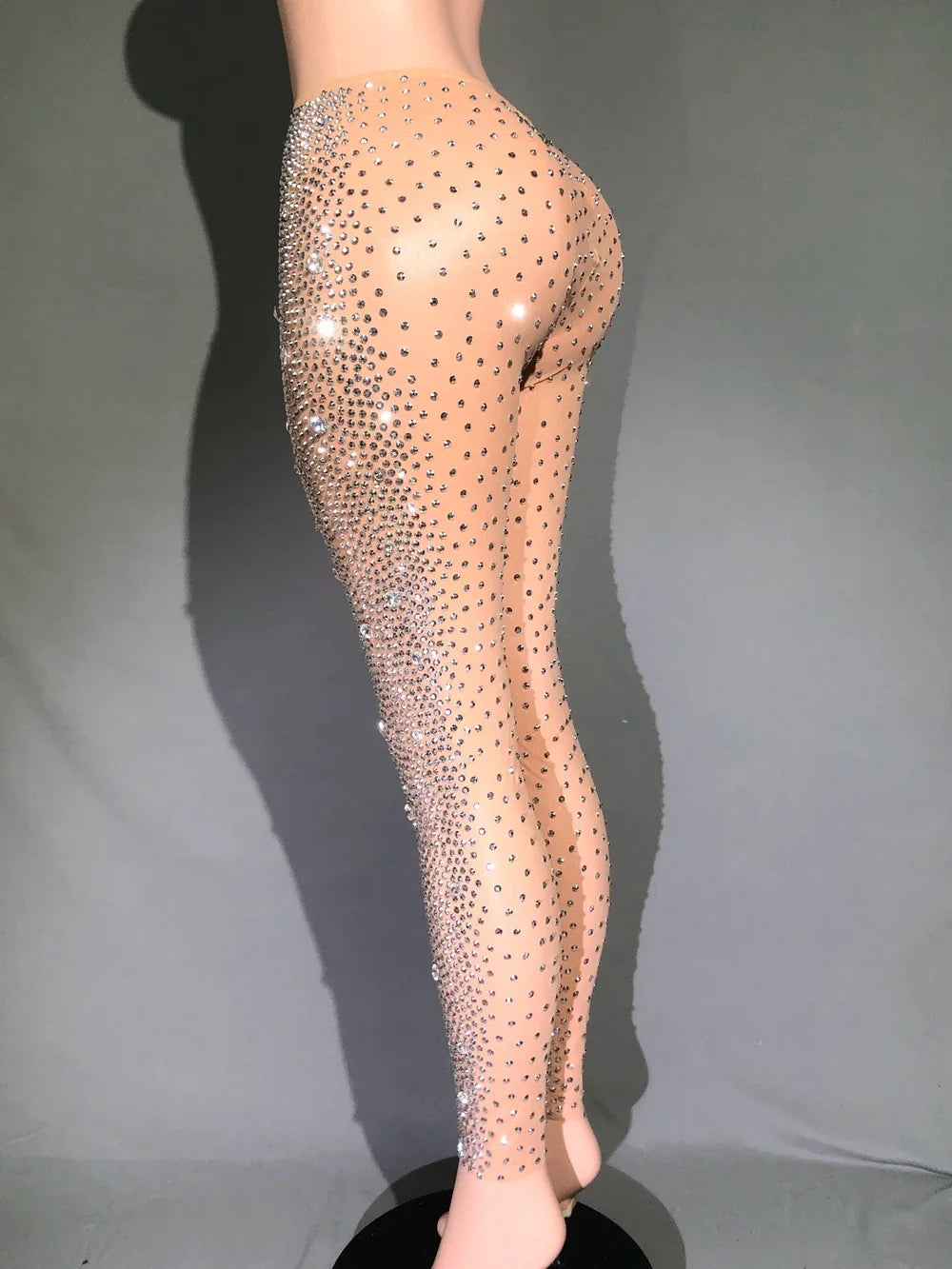 Rhinestone Sheer Mesh Performance Leggings