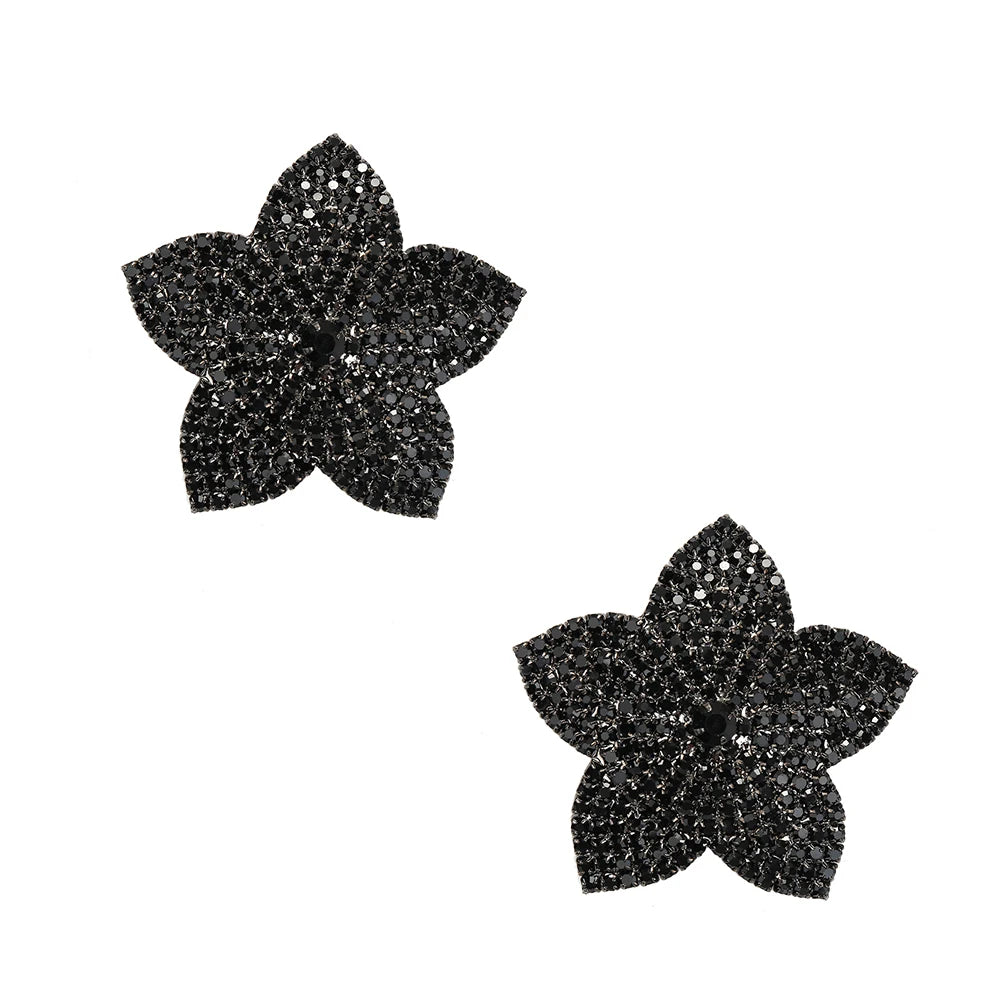 Sparkly Rhinestone Star Reusable Nipple Pasties Self-Adhesive Breast Covers