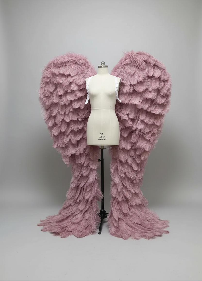 The Stardust Empress Royale – Deluxe Ostrich Feather Angel Wings Stage Performance Prop