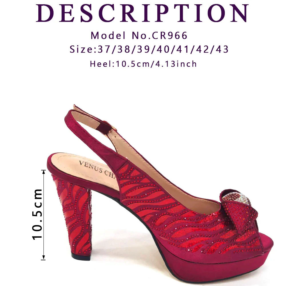 Peep Toe Shoes with Matching Bag Set