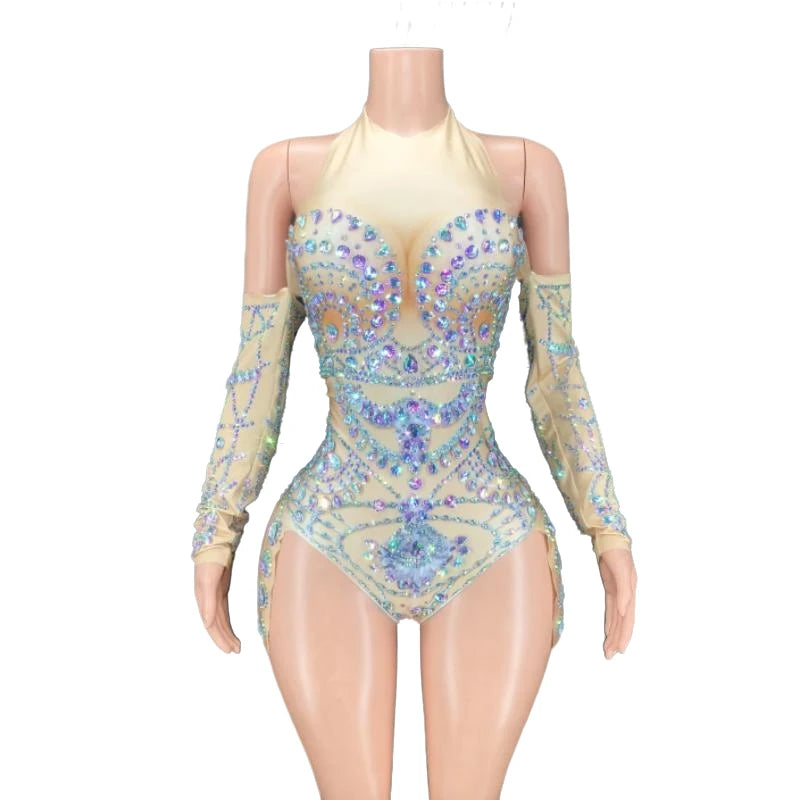 Rhinestone Stretch Performance Bodysuit