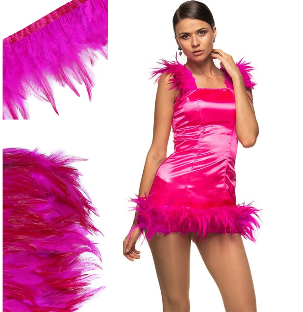 Rooster Feathers Trim Fringe Chicken Feather Strip