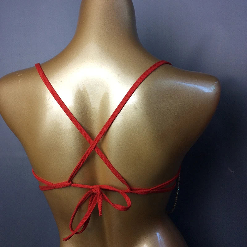 Dazzling Samba Carnival Crystal Wire Bra Costume Top