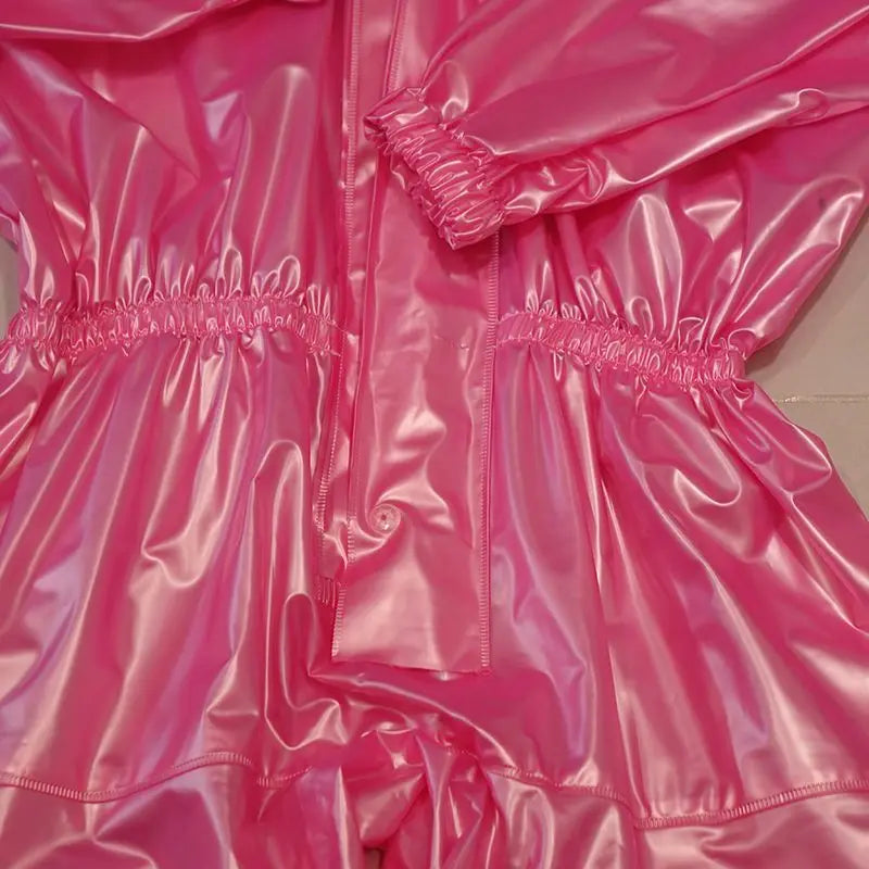 Handmade Clear PVC Hooded Jumpsuit & Waterproof Stage Clubwear Costume