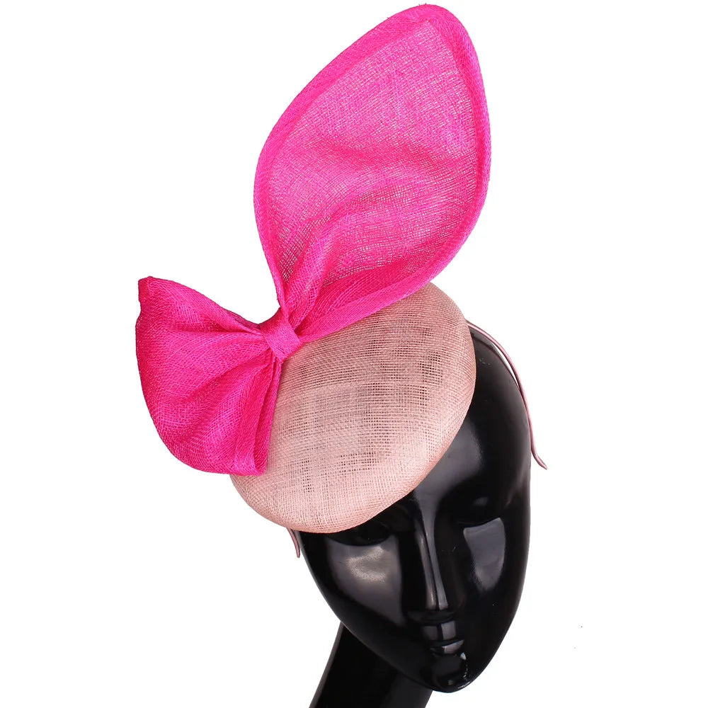 25cm 4-Layer Sinamay Bow Fascinator Headband Kentucky Derby Tea Party Pillbox Hat