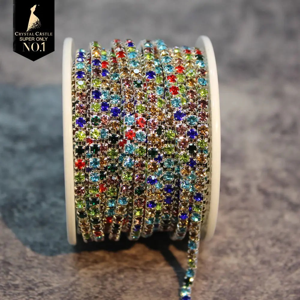 The Stardust Spectrum Stream – Premium Color-Matched Glass Crystal Rhinestone Cup Chain Trim