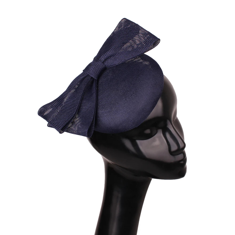 Elegant Sculpted Sinamay Bow Fascinator Headband Kentucky Derby Cocktail Hat