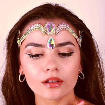 Teardrop Rhinestone Forehead Head Chain