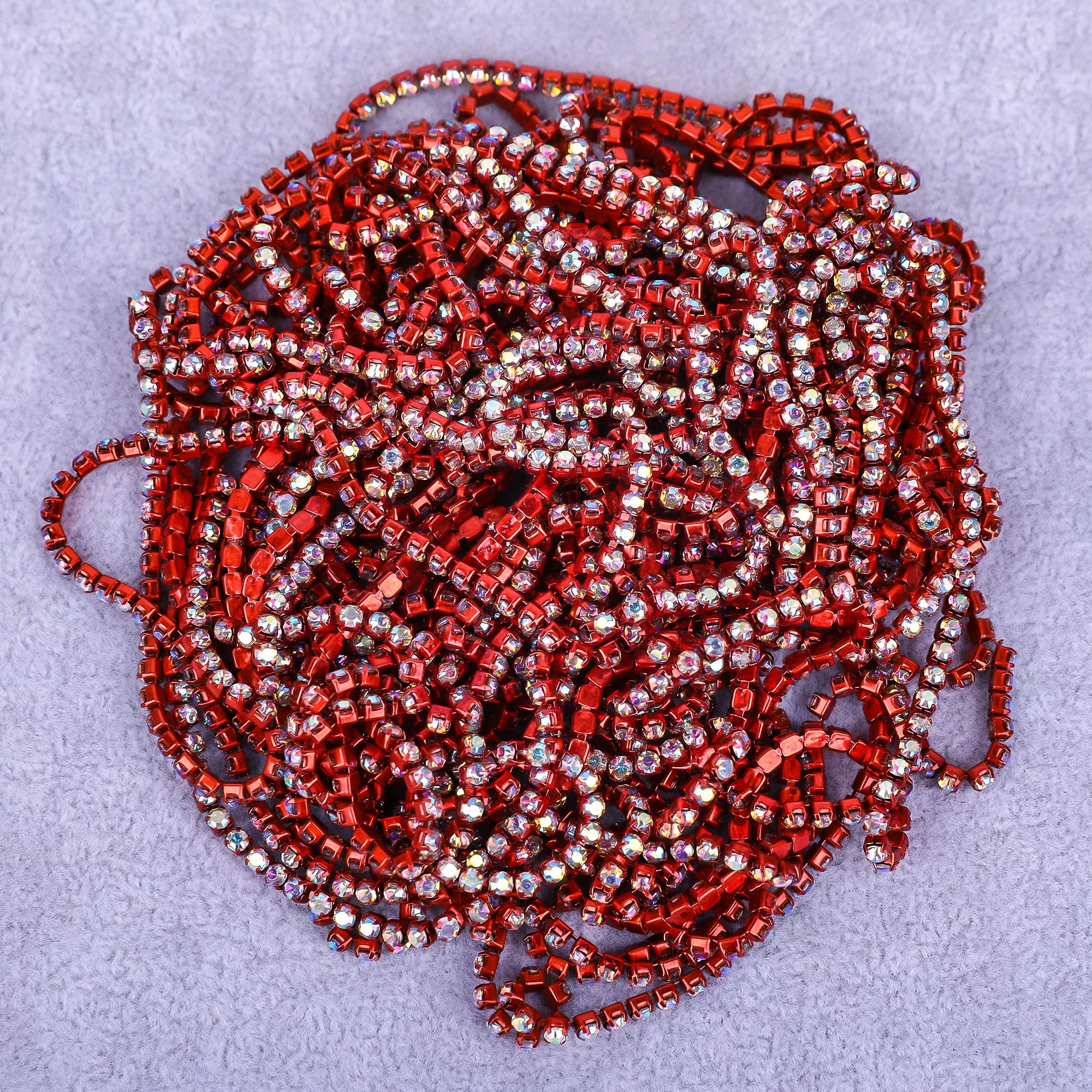 The Stardust Sparkle Cascade – Premium AAAA Glass Crystal Dense Rhinestone Cup Chain Trim