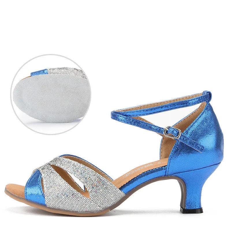The Stardust Spotlight Latin Sandal – Faux Leather Performance Hee
