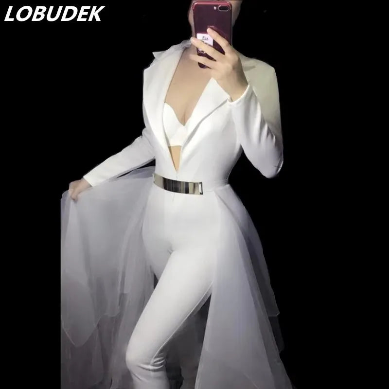 Nightclub Prom Costume Female Singer Dancer Jumpsuit Bar Party Show Stage Outfit