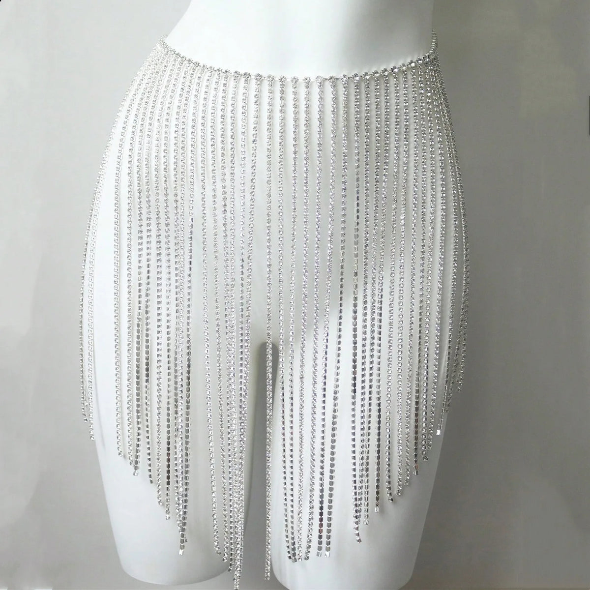 Grid Rhinestone Bra & Skirt Body Jewelry