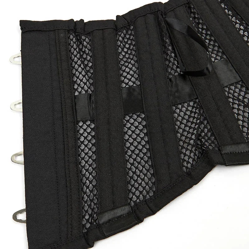 Steel Boned Mesh Short Torso Waspie Corset & Breathable Waist Cincher