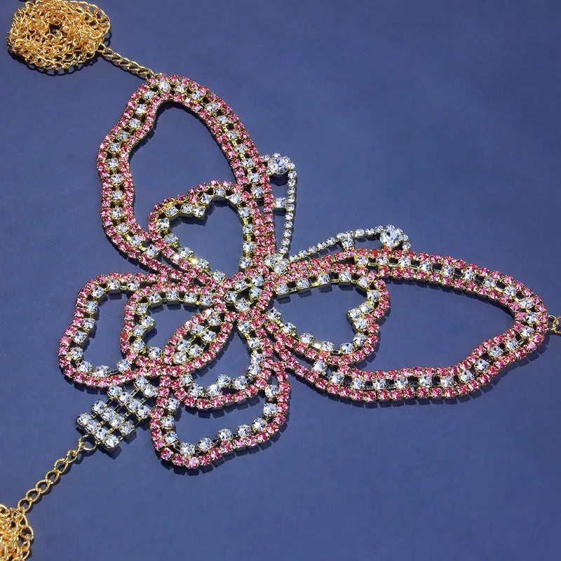 Butterfly Rhinestone Bra & Brief Body Jewelry