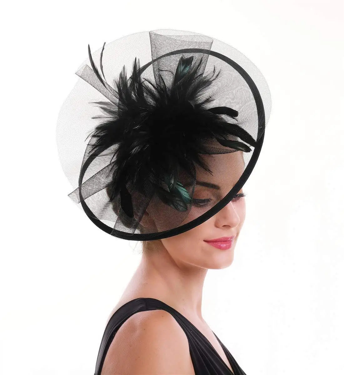 Feather Flower Mesh Fascinator Headpiece