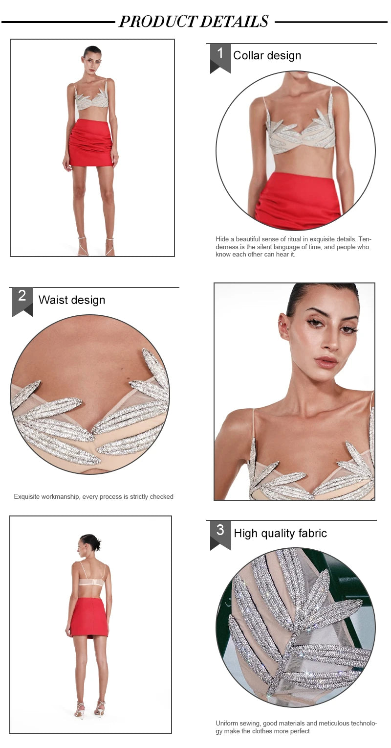 Crystal Chain Backless Bustier Crop Top