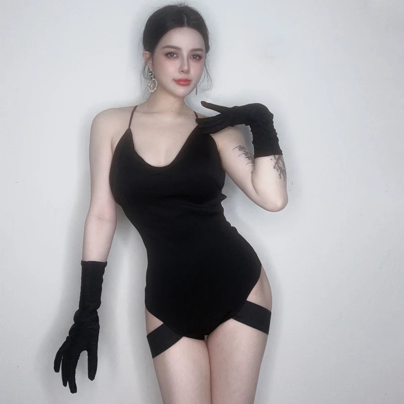 Asymmetrical Cutout Jazz Bodysuit Gogo Dancer Rave Stage Performance Leotard