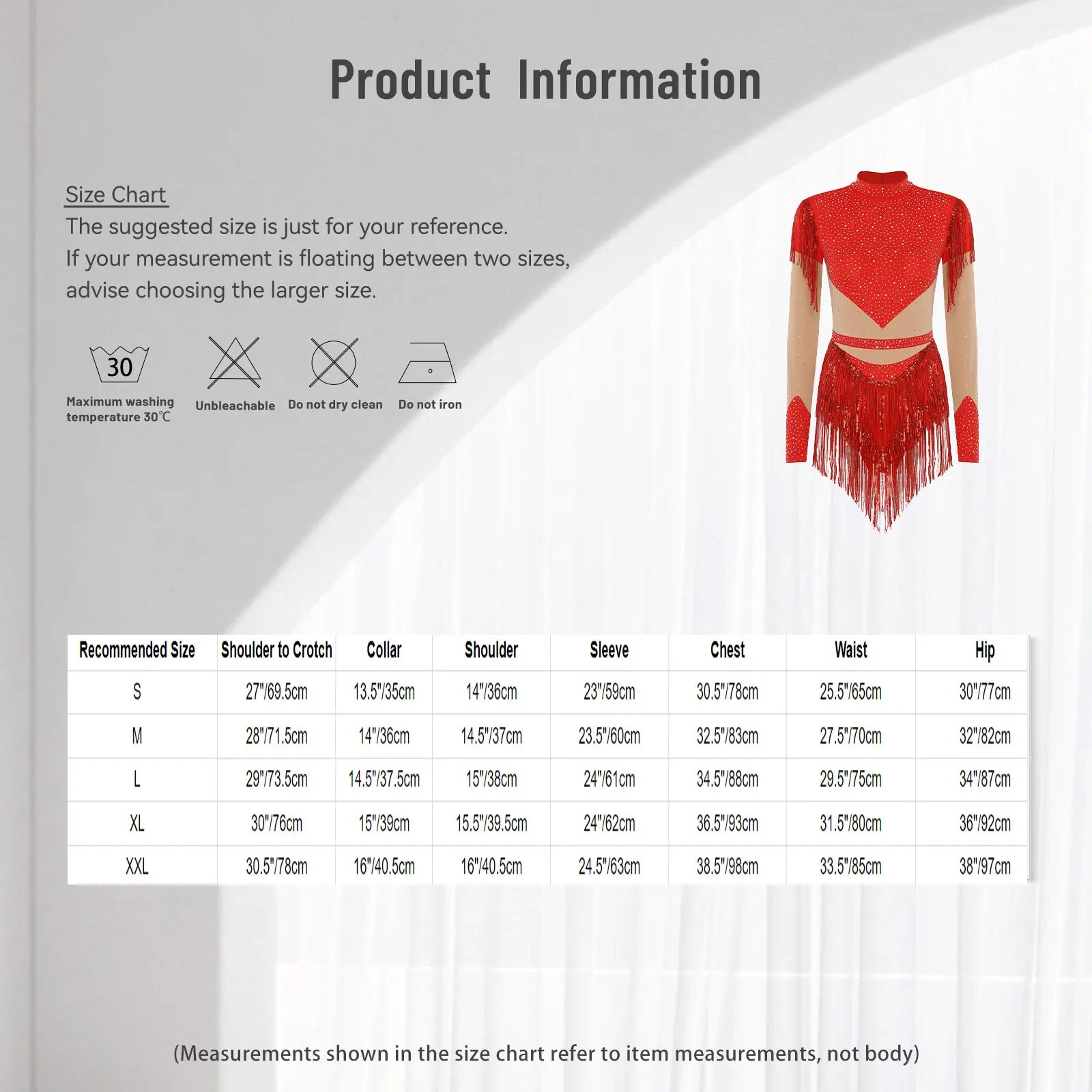 Rhinestone Sequin Tassel Long Sleeve Dance Jumpsuit Bodysuit