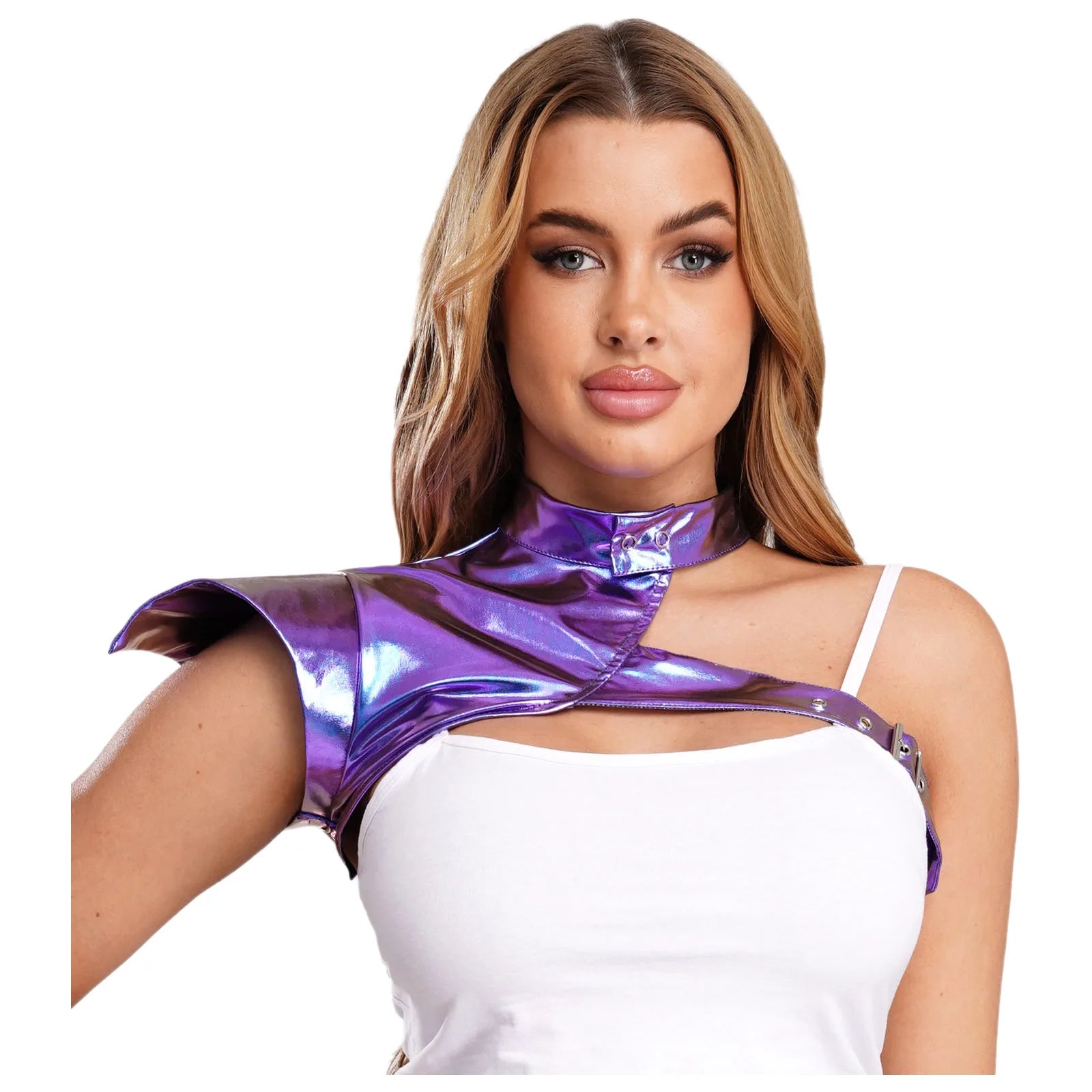 Metallic Gothic Armor Shoulder Shrug Steampunk Pauldron Collar Stage Costume